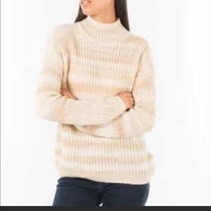 15.Calvin Klein Sweaters | Calvin Klein Beige Stripe Turtleneck Sweater